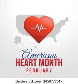 American Heart Month design template. heart flat design and icon. vector eps 10.