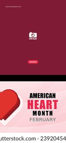 Amerikanisches Herzmonatsdesign. Vektorgrafik von Herz und Beat für Bildung, Hintergrund, Banner, Poster