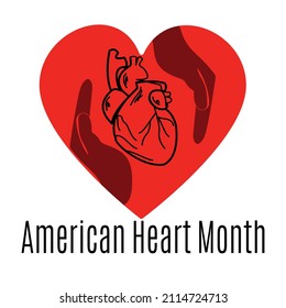 American Heart Month, Idea for a poster, banner, flyer or postcard on a medical theme vector illustration
