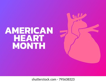 American Heart Month Logo Vector Illustration