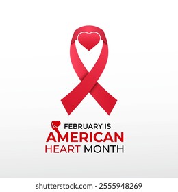 American Heart Month  is observed every year in february Medical healthcare concept. Health, holiday , Design for cards, prints, social media, poster, flyer and background design template.