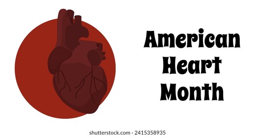 American Heart Month, banner horizontal simple sobre el tema de la salud
