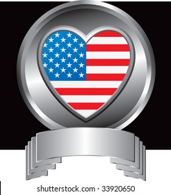 american heart on crest shaped display
