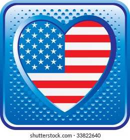 american heart on glossy web button