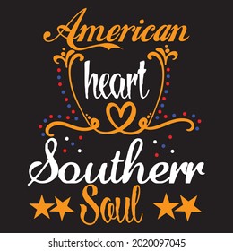 American heart southerr soul design, vector file.