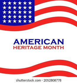 American heritage month. Vector banner, poster, card, content for social media with the text National American heritage month. Background with a national ornament, a pattern.