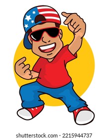 American Hip Hop Boy Character