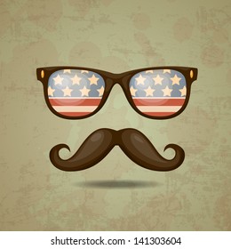 American Hipster. Vector illustration