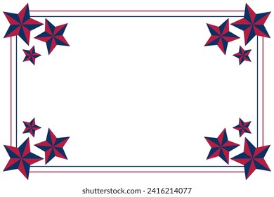 American holiday background in blue, white, red colors with star icon. design for banner, greeting card, invitation, social media, web.