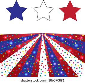 American holidays background with American flag colors