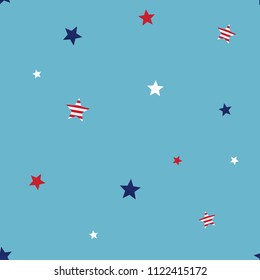 American holidays seamless pattern with stars. Independence Day United States