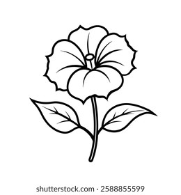 American hollyhock flower on white background
