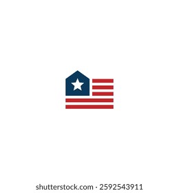 American home icon logo flat vector design