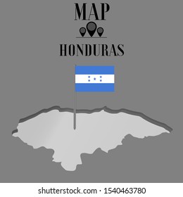 American Honduras outline world map silhouette vector illustration, creative design background, national country flag, design element, symbols from countries all continents set. 