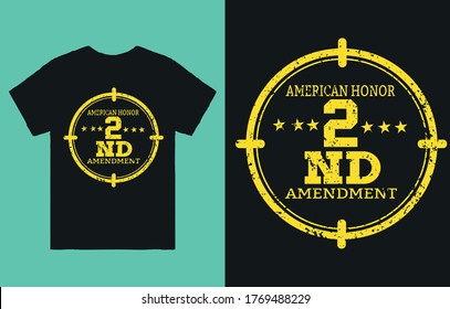 American Honor 2nd Amendment-t Shirt Design Vector