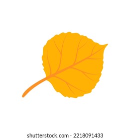 American hornbeam yellow leaf cartoon icon. Vector musclewood leaf, European hornbeam Elm tree element, foliage autumn fall season decoration