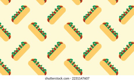 American Hot Dog Design banner, poster, background pattern