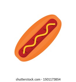 American hot dog icon. Flat illustration of american hot dog vector icon for web design