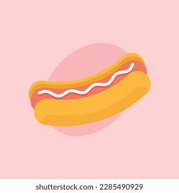 American Hot Dog Vektorsymbol. Köstlich aussehende Fast Food