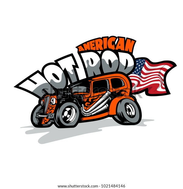 American Hot Rod, Custom made cars. T-Shirt\
print template.