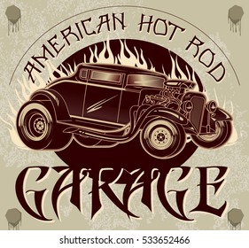 American Hot Rod Garage Stylish Vintage Stock Vector (Royalty Free ...