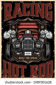 American Hot Rod Vintage Poster Powerful Stock Vector (Royalty Free ...