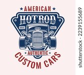 American Hotrod drag race authentic custom cars - Hot Rod t shirt design vector