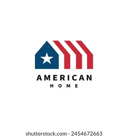 Icono de la bandera de la casa americana Ilustración vectorial logo inmobiliario 2