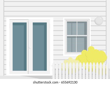 American house front view vector illustration building architecture home estate residential property apartment housing cottage