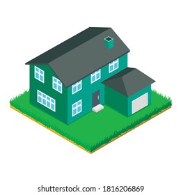 American house icon. Isometric illustration of american house vector icon for web