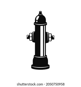 American hydrant monochrom logo. Fireplug for extinguishing fire. Simple vintage design. Vector illustration.