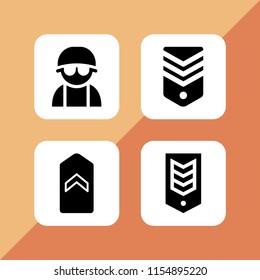 american icon. 4 american set with army and military vector icons for web and mobile app