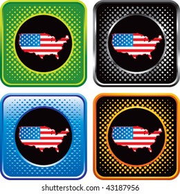 ícone americano botões coloridos da web de meio-tom