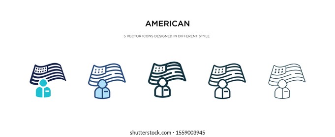 american icon in different style vector illustration. two colored and black american vector icons designed in filled, outline, line and stroke style can be used for web, mobile, ui