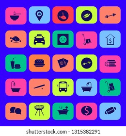 american icon set with dollar coins, dollar and handcart vector illustration