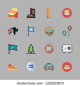 american icon set. vector set about boot, bison, fast food and boots icons set.