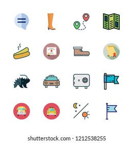 american icon set. vector set about school bus, day, hot dog and porcupine icons set.