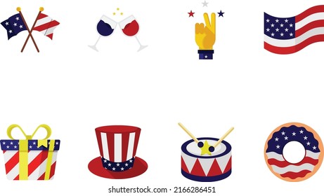 American Icons containing map, heart, baloon