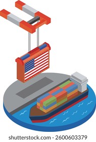 American import and export image illustration