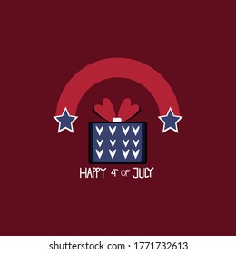 American Independen Day Flat Illustration