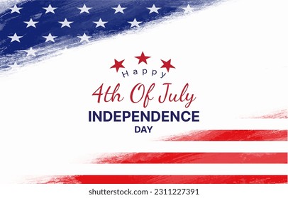 american independence day 4 th of july landscape banner for social media post with abstract gradient blue white and red background design