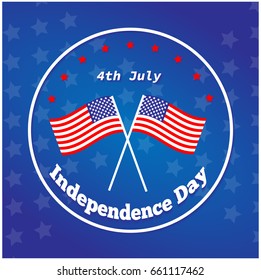 American Independence Day 4 th july. Greeting card design. National flag. Vector illustration.Patriotic symbol holiday poster. Happy independence day, USA Celebration wallpaper.