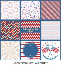 American Independence Day 4 th july. Greeting card design. National flag. Vector illustration. Patriotic symbol holiday poster. Happy independence day, USA Celebration wallpaper.