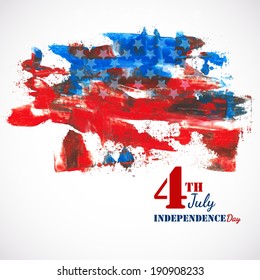  American Independence Day of 4th July  grungy flag color background. EPS 10. Can be used as banner, poster and flyer.