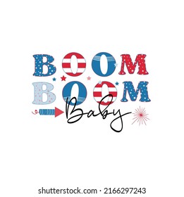 American independence day- 4th of July t-shirt- Boom boom baby