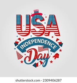 American Independence Day. 4th July national holiday Festive vector illustration EPS 10.