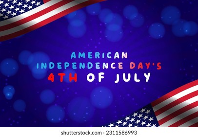 american independence day 4th of july banner with abstract gradient blue background design3