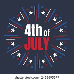 American Independence day 4th of July typography background or t-shirt design with usa flag.