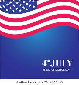 American Independence Day, 4th of July. Background banner, poster, and card template design. New style for USA freedom design. eps vector illustration. Use this social media business post. 