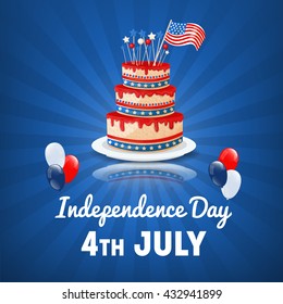 American Independence Day. 4th of July USA Holiday Background. Vector illustration.